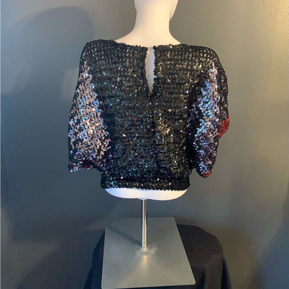 Vintage 70’s Disco Sequin Long Sleeve Top - Picture 4 of 4